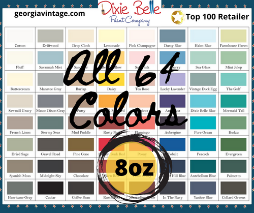 8oz - Dixie Belle Chalk Mineral Paint - All 64 Colors